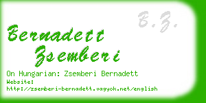 bernadett zsemberi business card